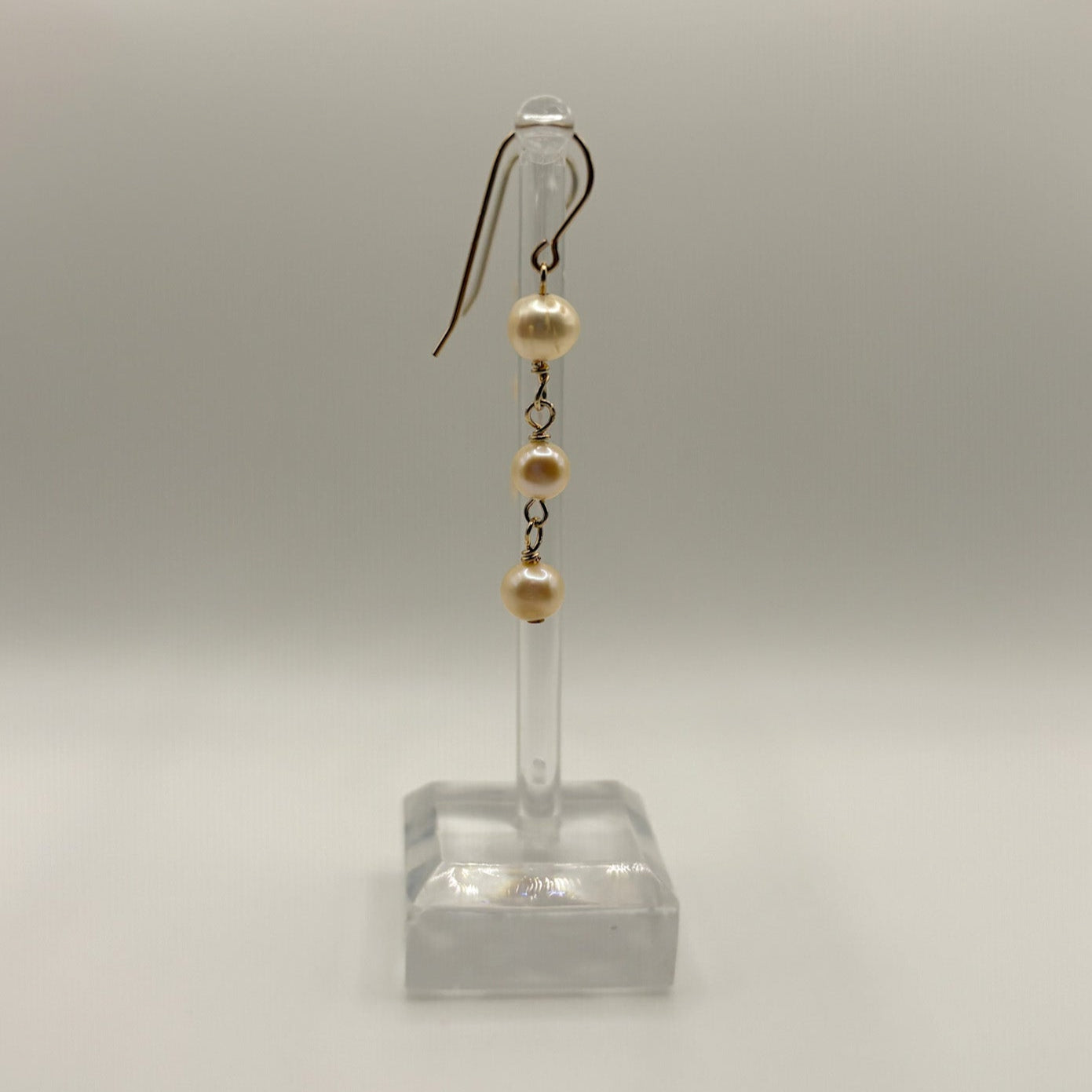 Gold Filled Hook Drop Earrings with Pearls
