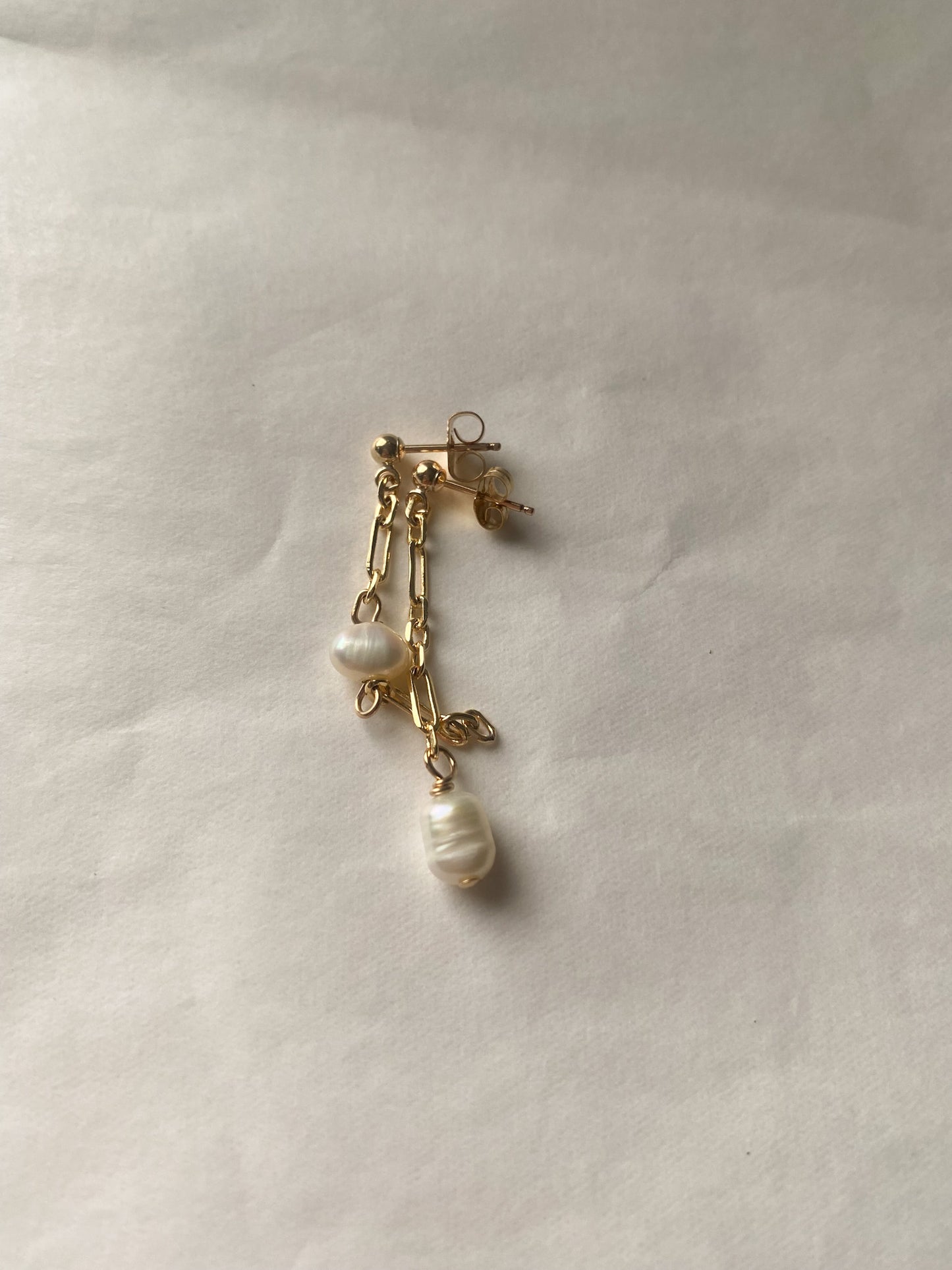 Pearl Chain Drop Earrings