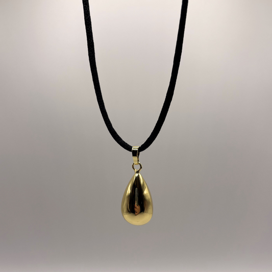 Gold Teardrop Cord Necklace