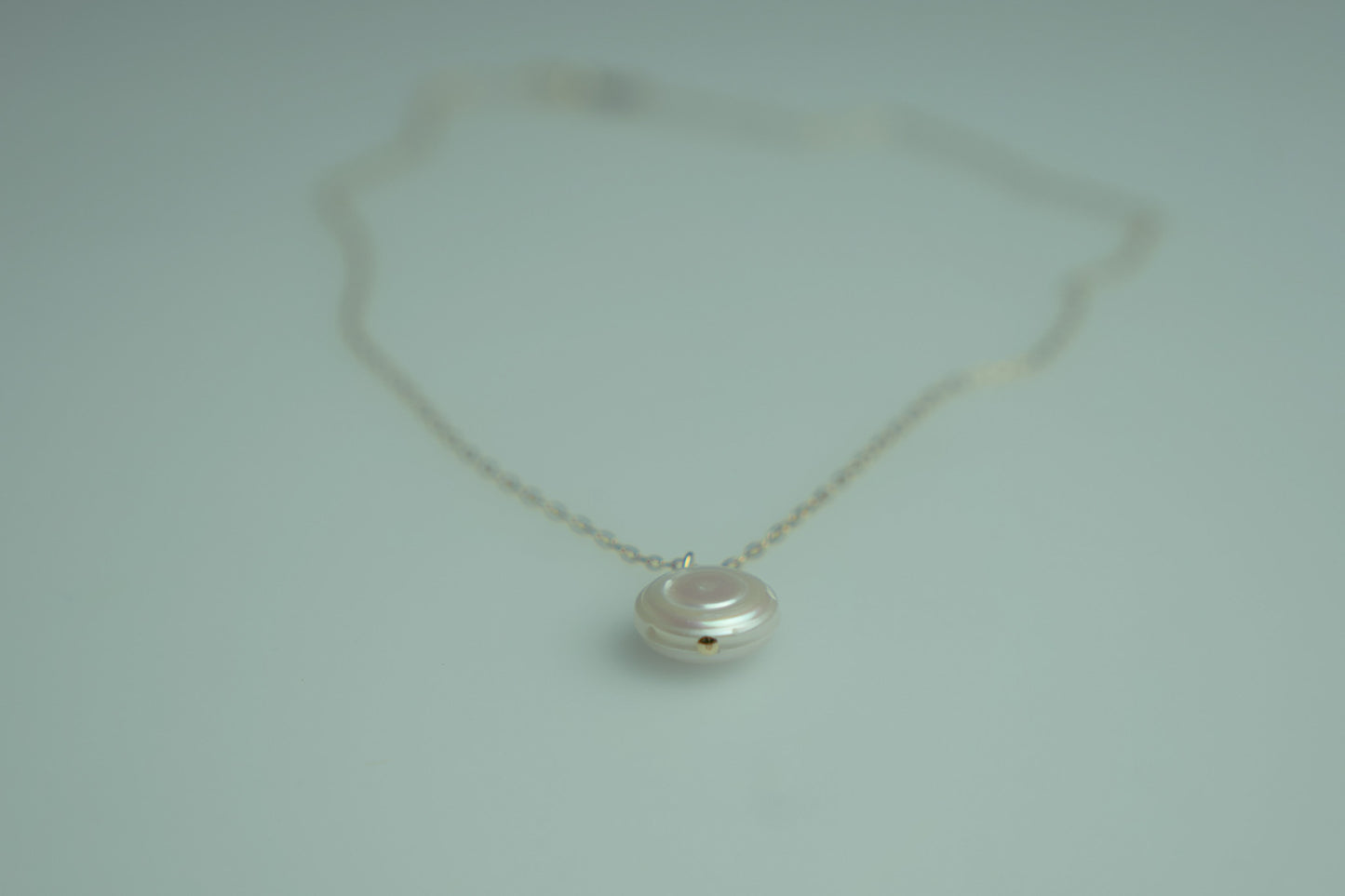 Round Flat Pearl Necklace